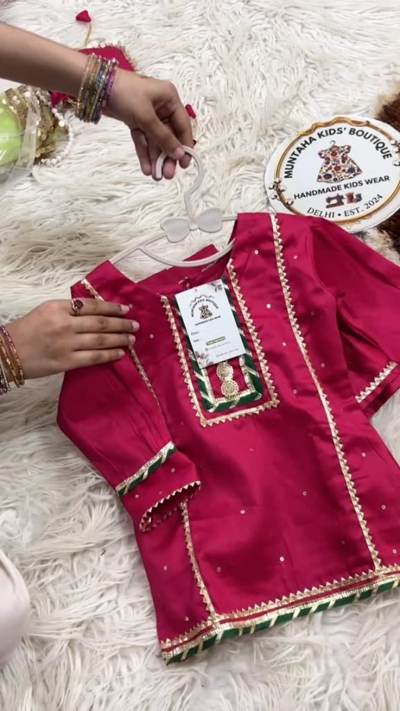 Gota Lace Gharara Set with Potli Bag – Rani