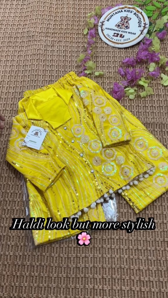 Yellow Sequin Net Co-ord Set